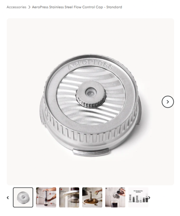 Stainless Steel Flow Control Cap thumbnails (預購)AeroPress 愛樂壓 不鏽鋼控速濾蓋 標準版|阻絕滴漏・壓力閥設計